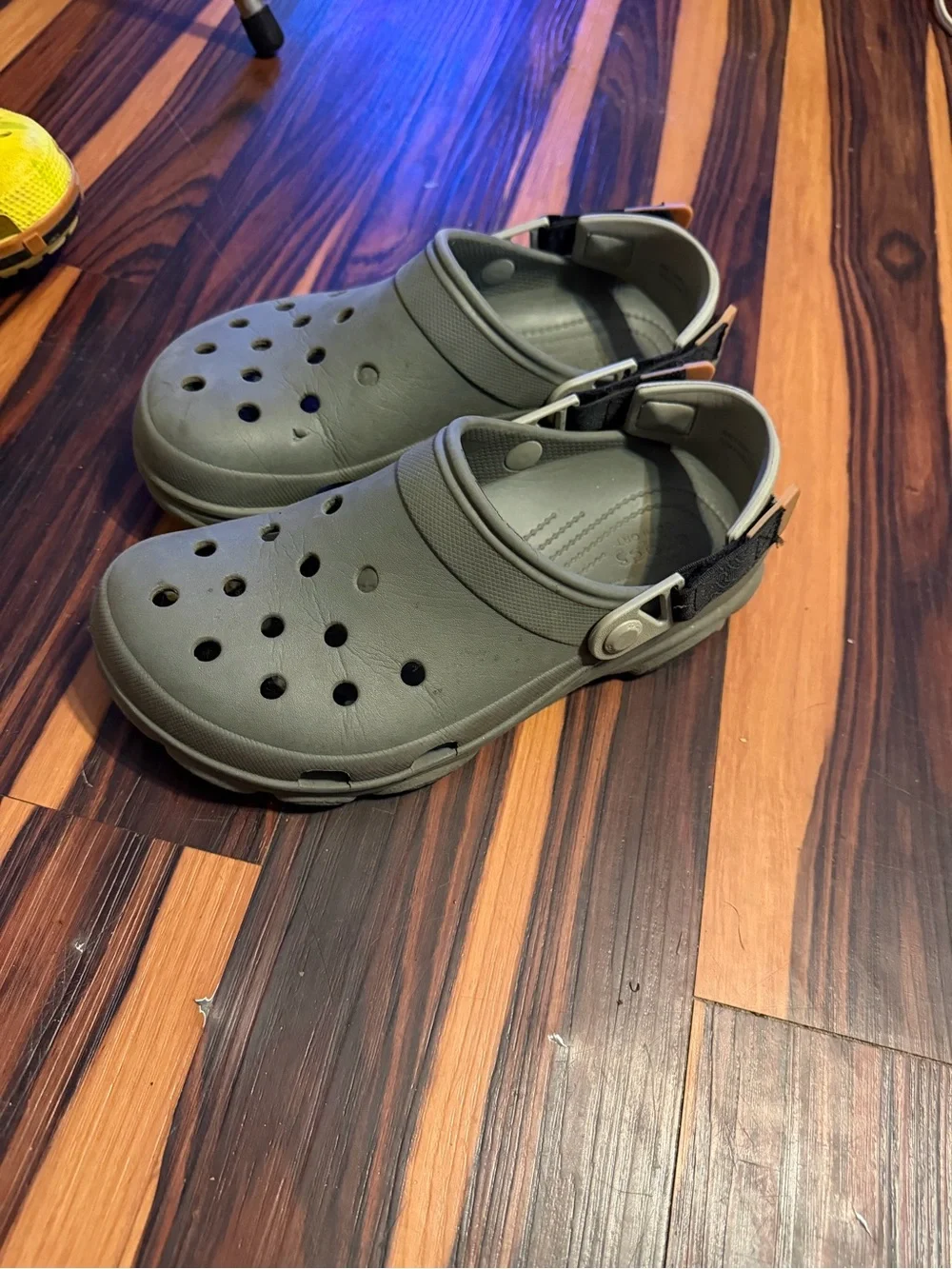 CROCS Kids Olive Green Clogs with Heel Strap
